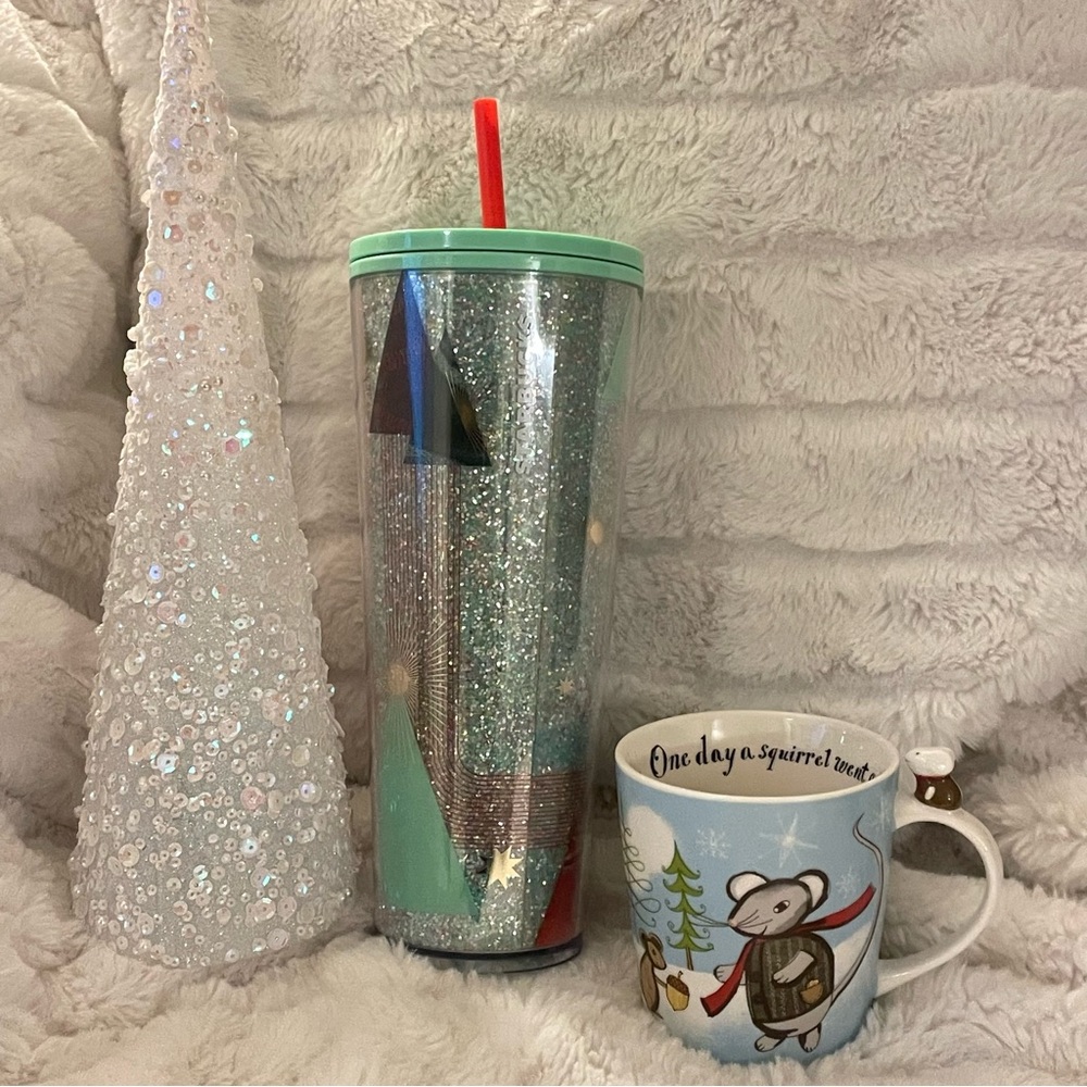 Starbucks White Bone China Mug and a tumbler